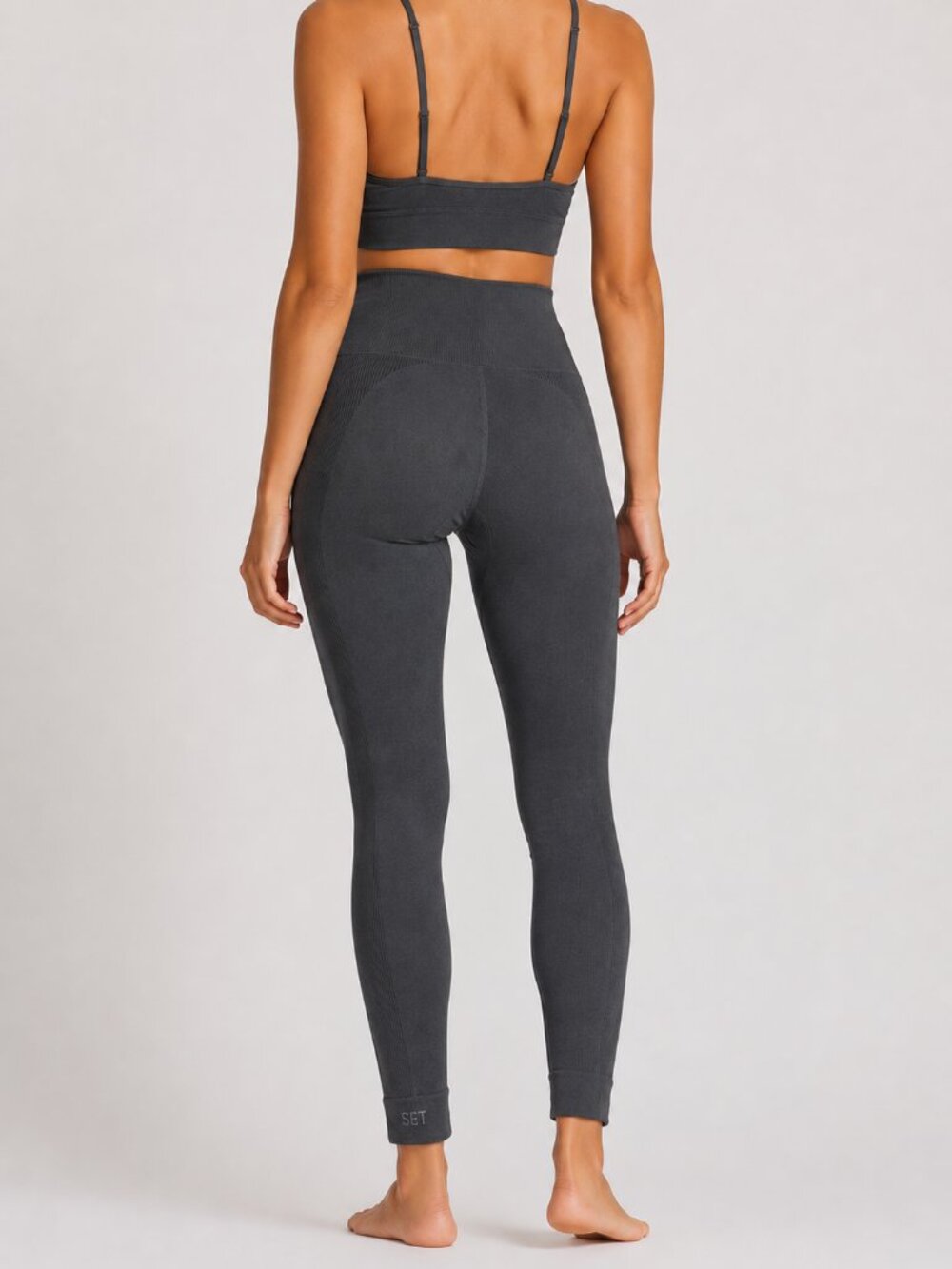 Set Active High-Waist Gray Seamless Leggings S